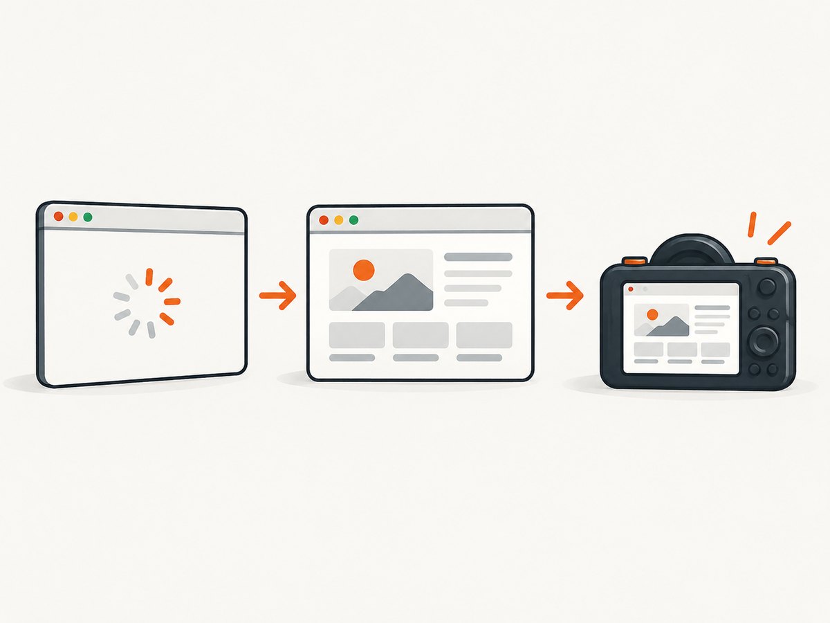 Wait for a concrete readiness signal before capturing the page.