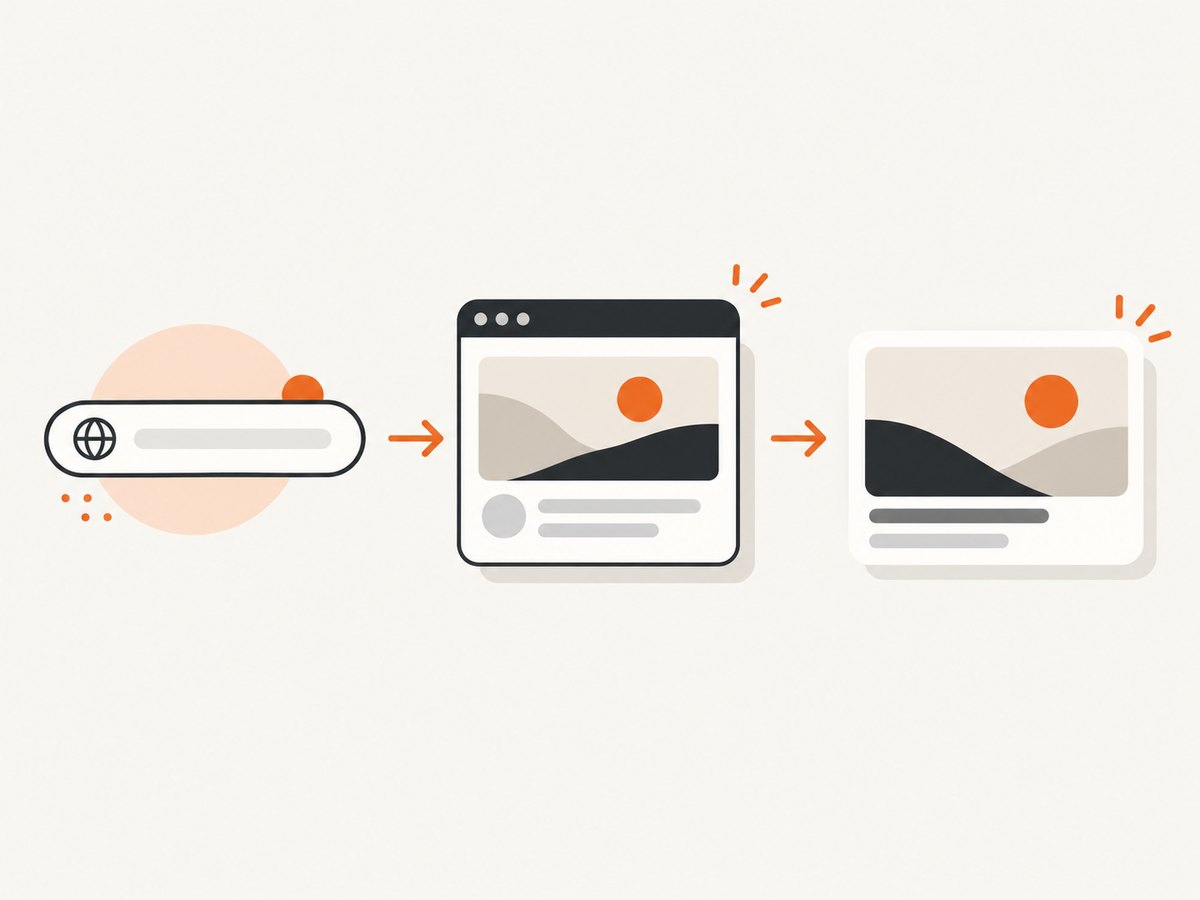 The workflow from published page and metadata to a fetched social preview.