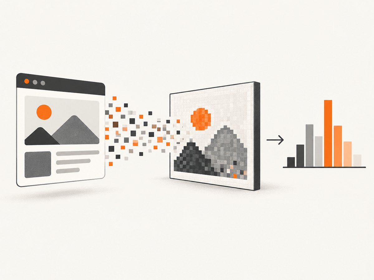 Rendered pixels can be quantized and counted to find the dominant color.
