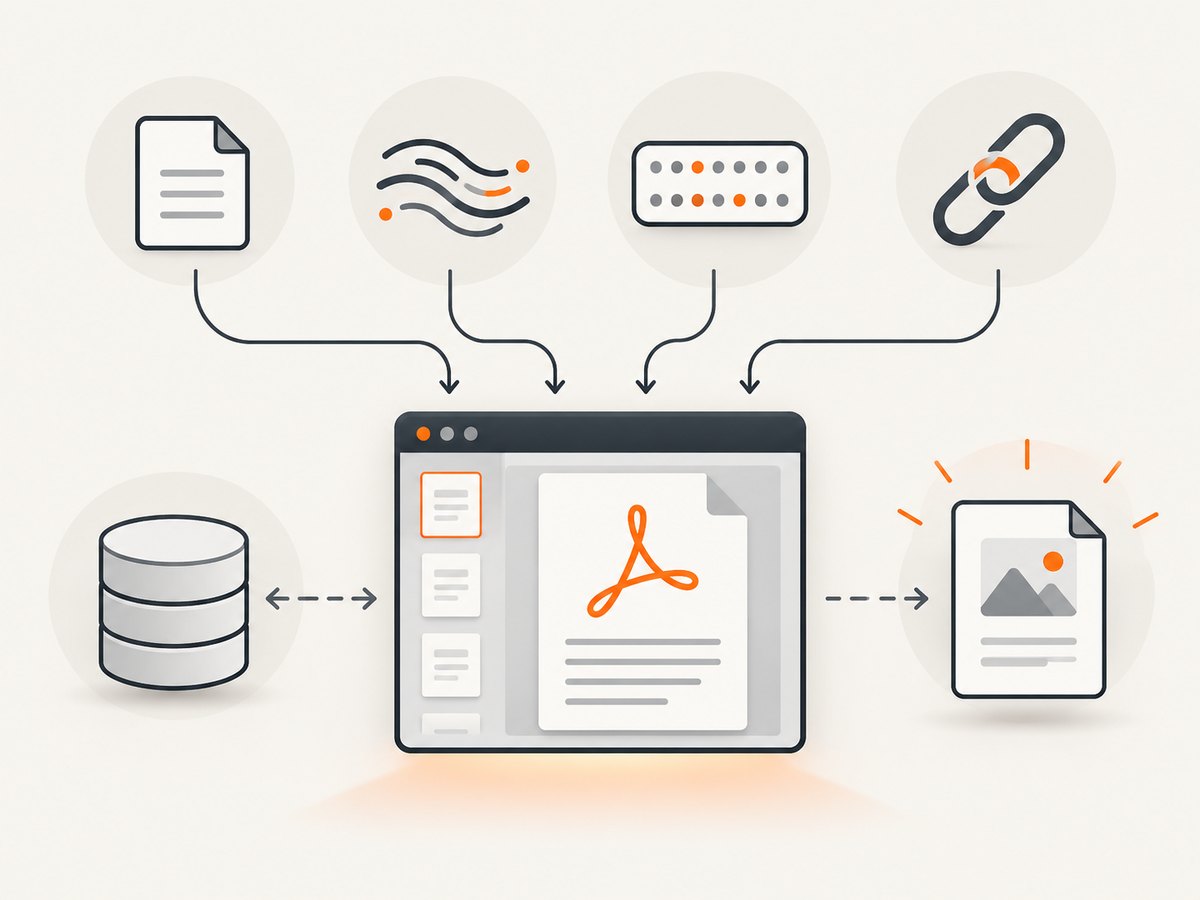 DocumentSource accepts several input forms, so choose the one that matches your app’s data and lifetime.