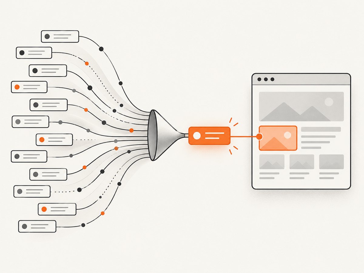 Filter the request stream, then compare a candidate response with the content rendered on the page.
