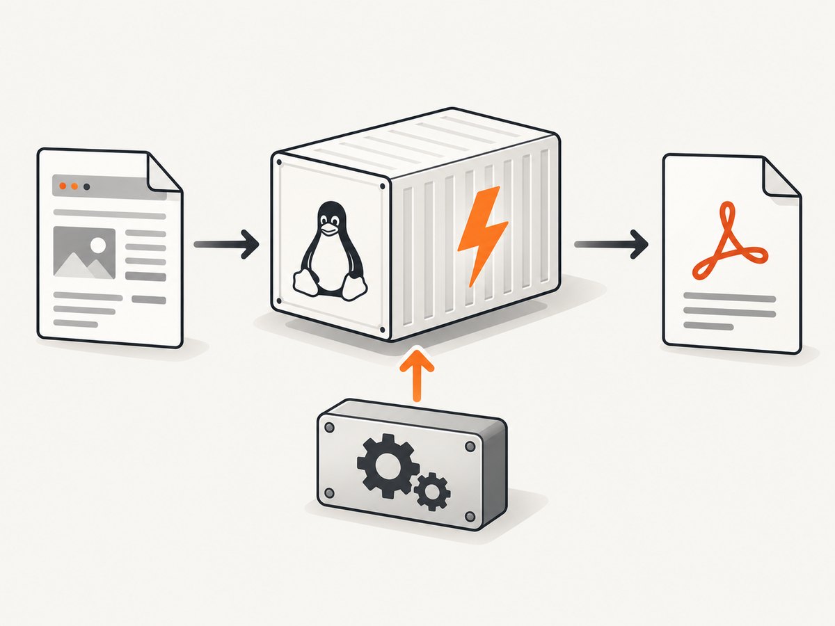 The Function, native renderer and PDF output must all be compatible inside the same Linux image.