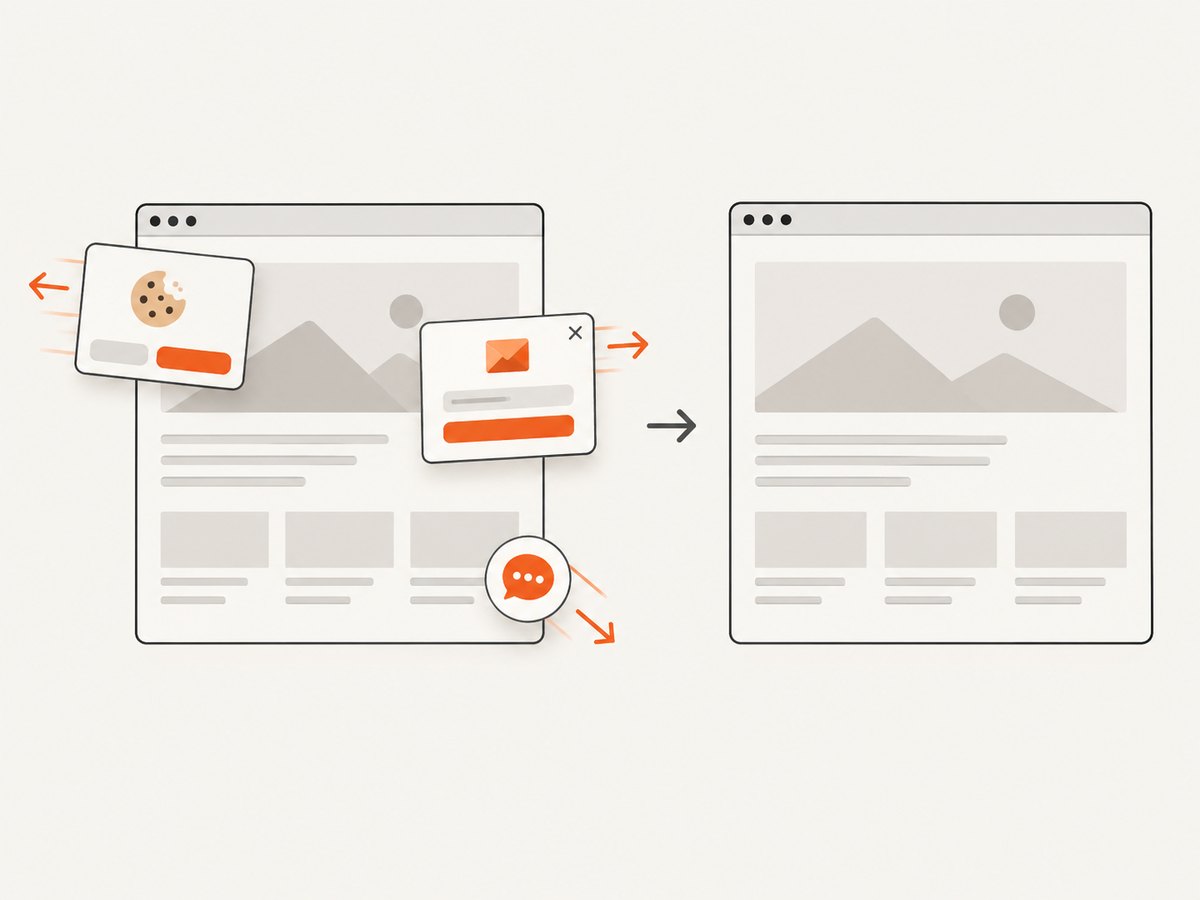 ScreenshotNeo removes common consent and overlay elements before producing the screenshot.