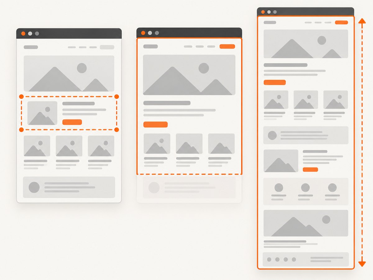 Choose element, viewport, or full-page capture based on the content you need.