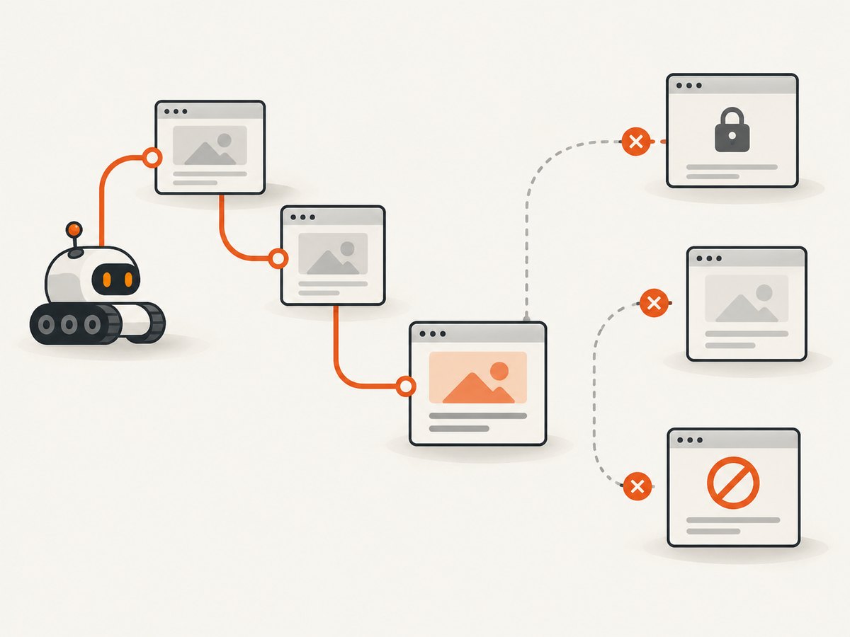 A crawler can only capture pages it can access and discover; an unlinked or restricted page may be missed.
