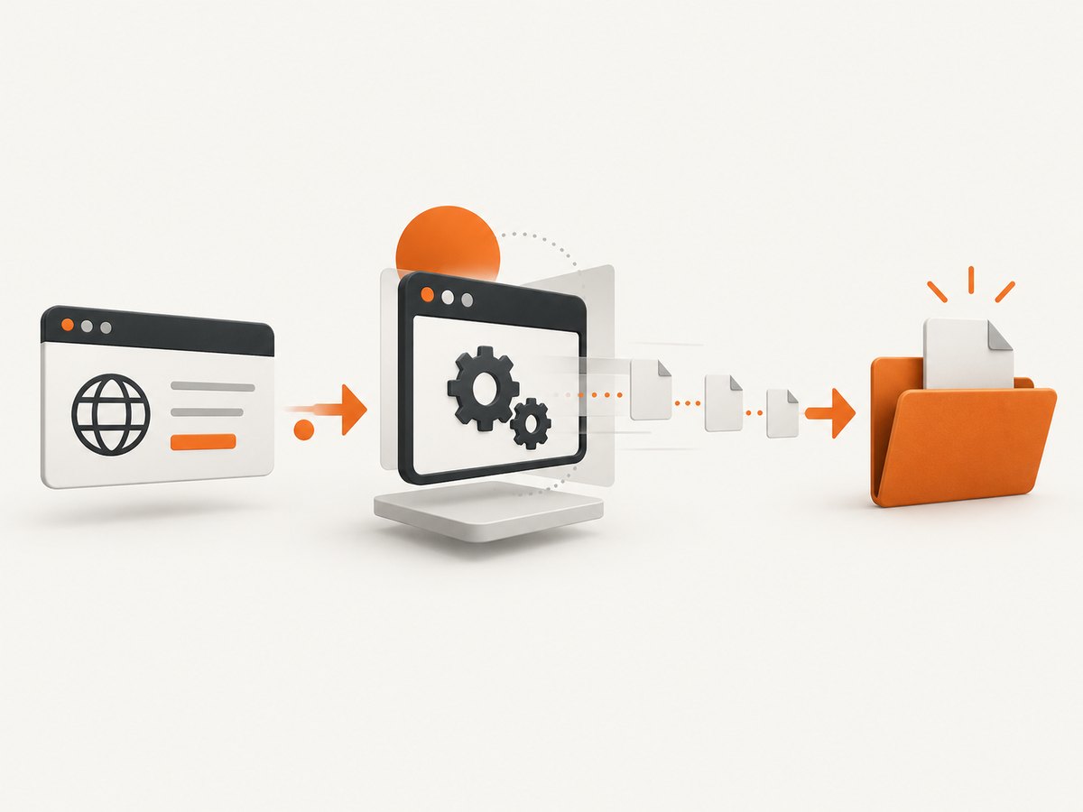 A headless browser must allow the download, choose a writable folder, and wait for completion.
