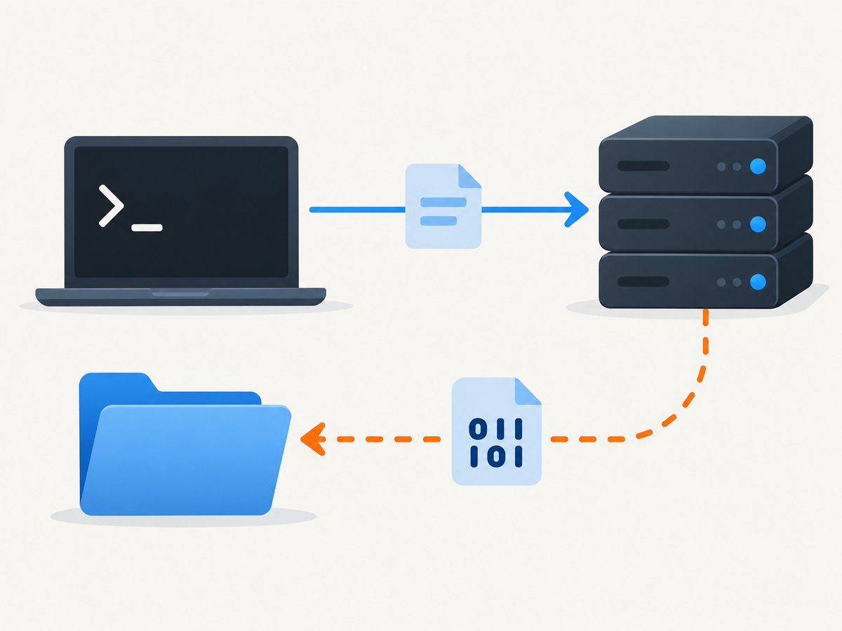 cURL sends a request to a server and writes the response to the destination you choose.
