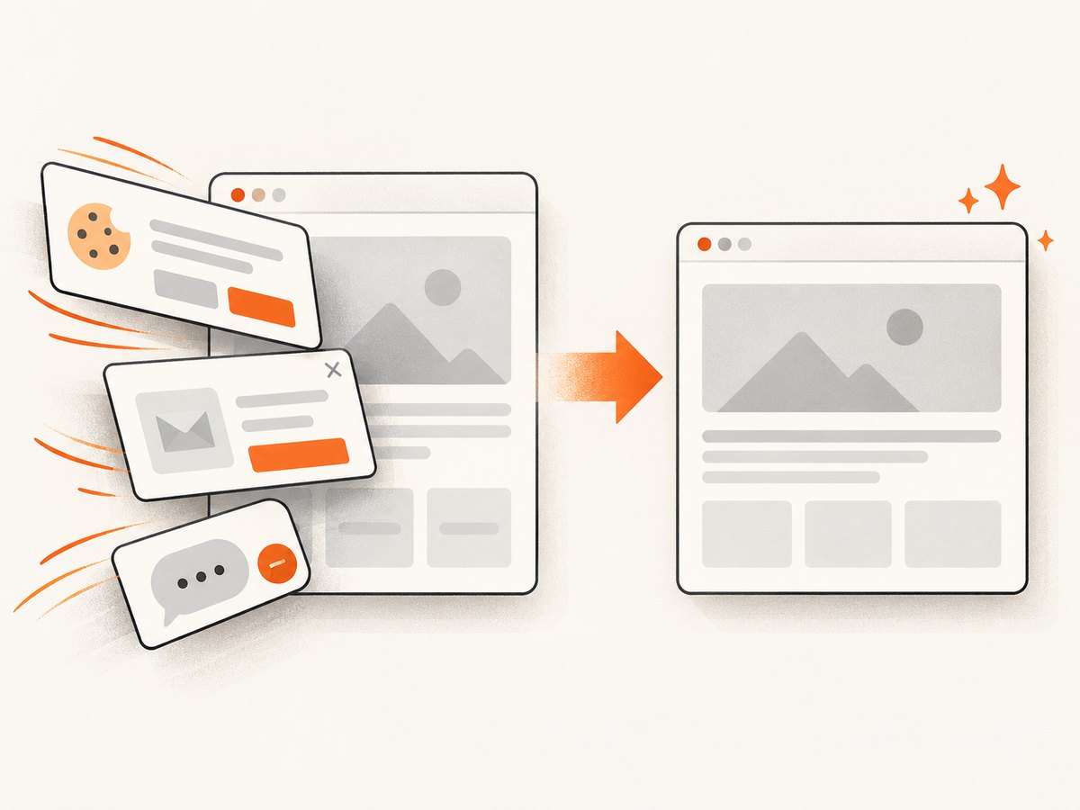 Consent banners, popups, and chat widgets can change the captured state; clean them before saving the PNG.