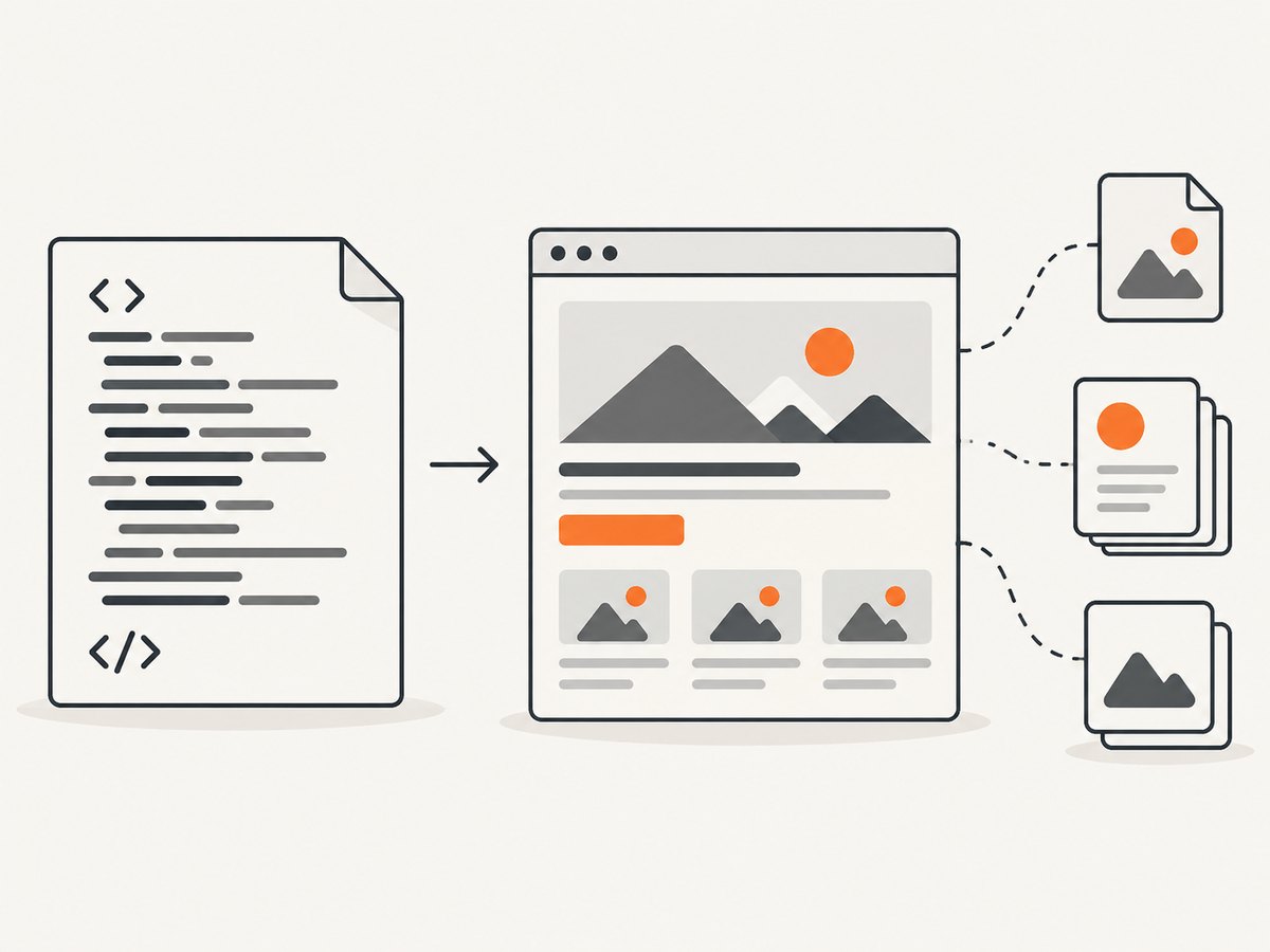 Saving the markup preserves references, while external page assets remain separate.