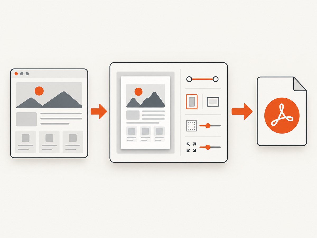 Print preview settings determine how the webpage is paginated and saved.
