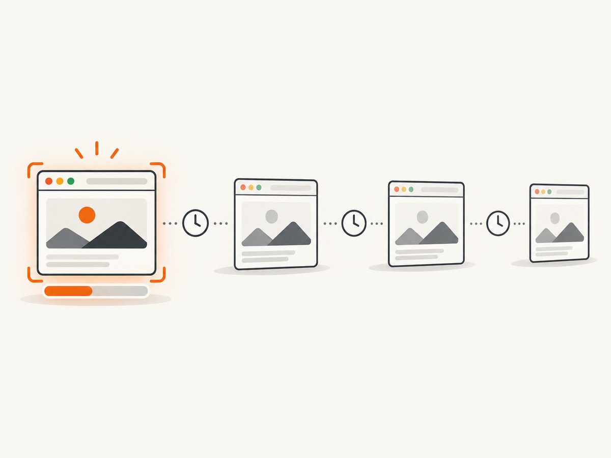 A queue and delay help keep automated captures within Chrome’s documented rate limit.
