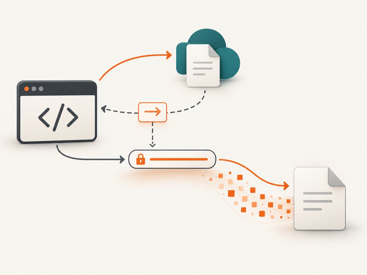 The Graph content request returns a temporary preauthenticated URL before the file stream is downloaded.