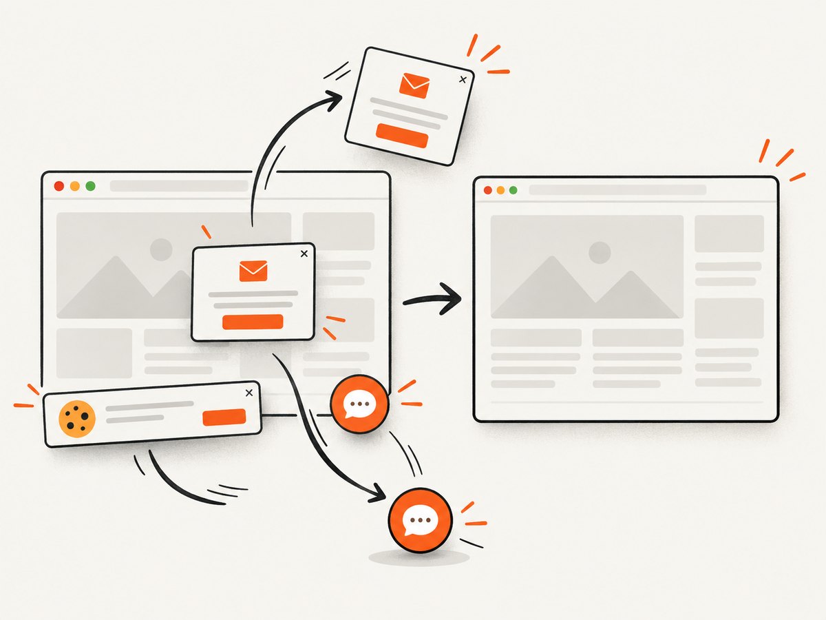 A browser capture can remove obstructive overlays before rendering the final image.
