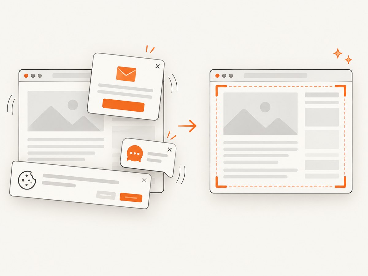 Automated capture can remove common overlays before producing a clean file.