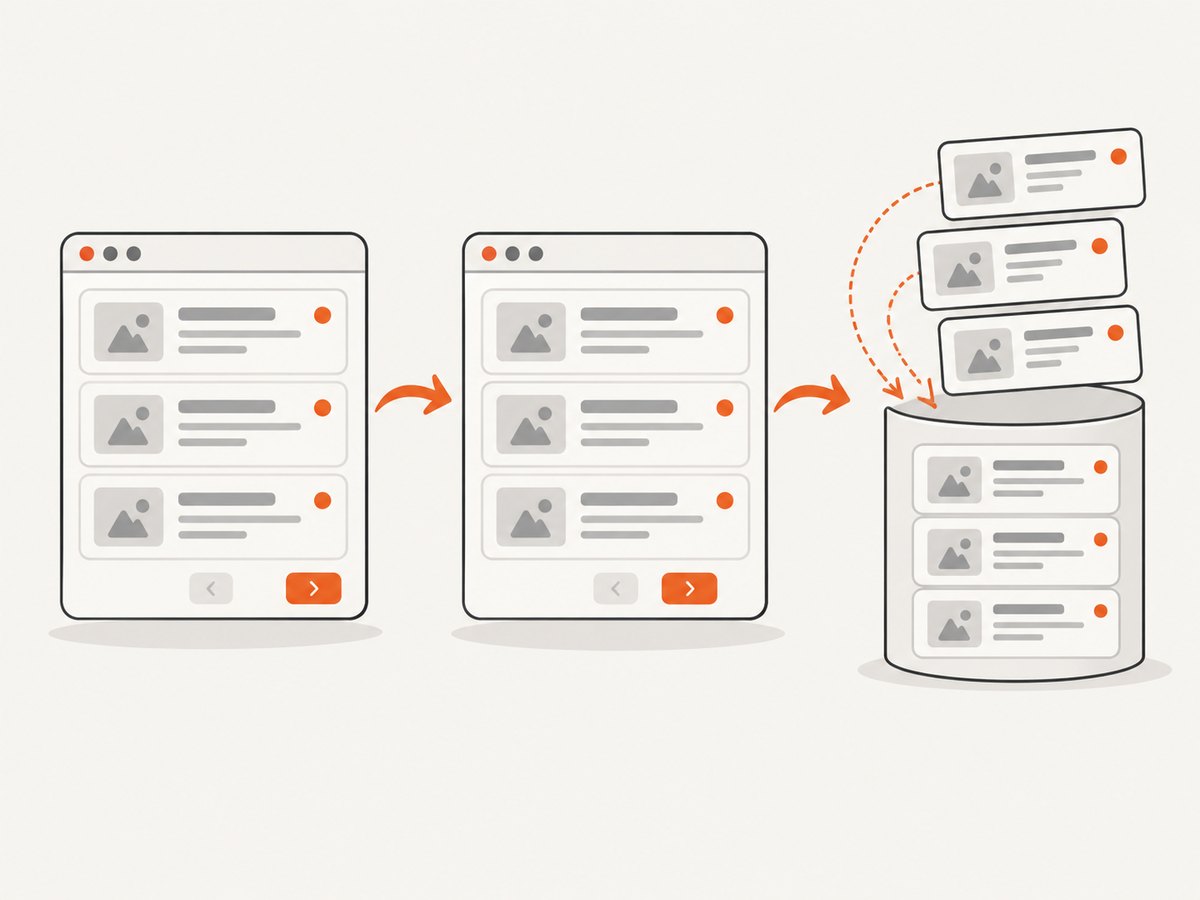 Selenium collects current-page matches, stores their values, then advances and repeats the lookup.