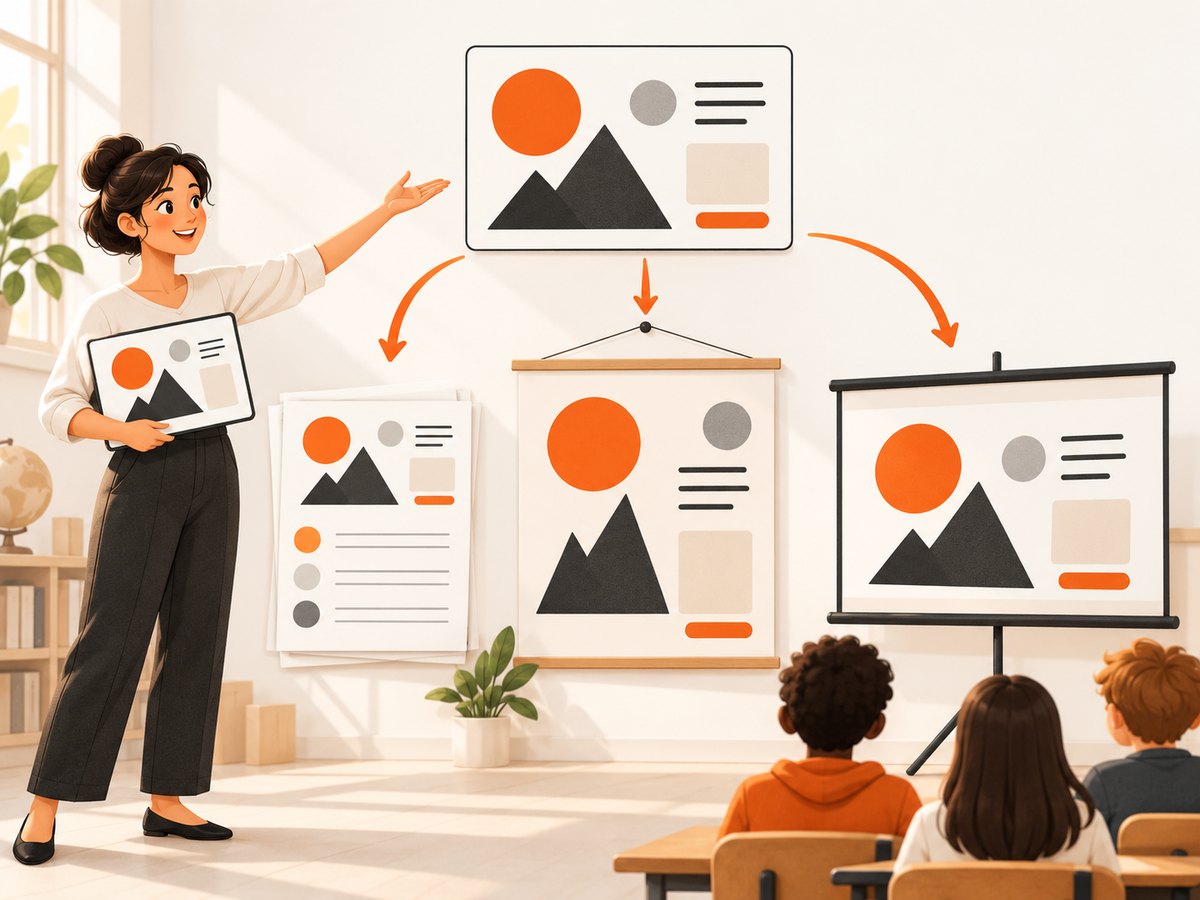 One reusable layout can be adapted to different learning tasks and output formats.
