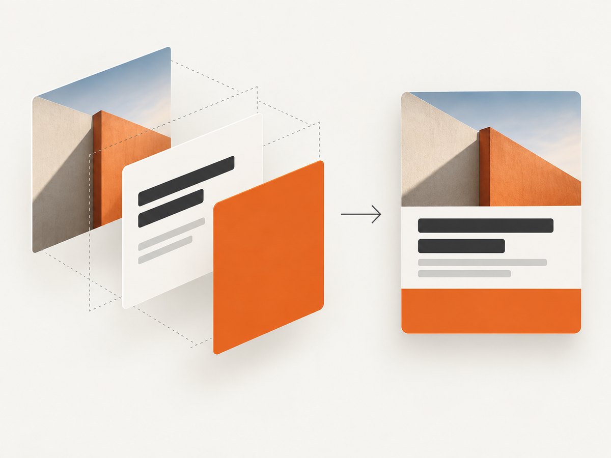 Template rendering composes a new graphic by replacing editable design layers with changing values.