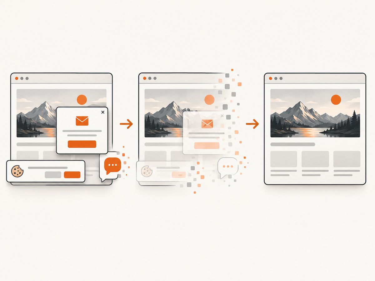 A rendered-page capture can remove overlays before recording the final dynamic image.