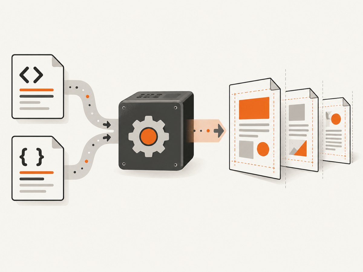 The @page rule controls the PDF page box while page-break rules control content flow.