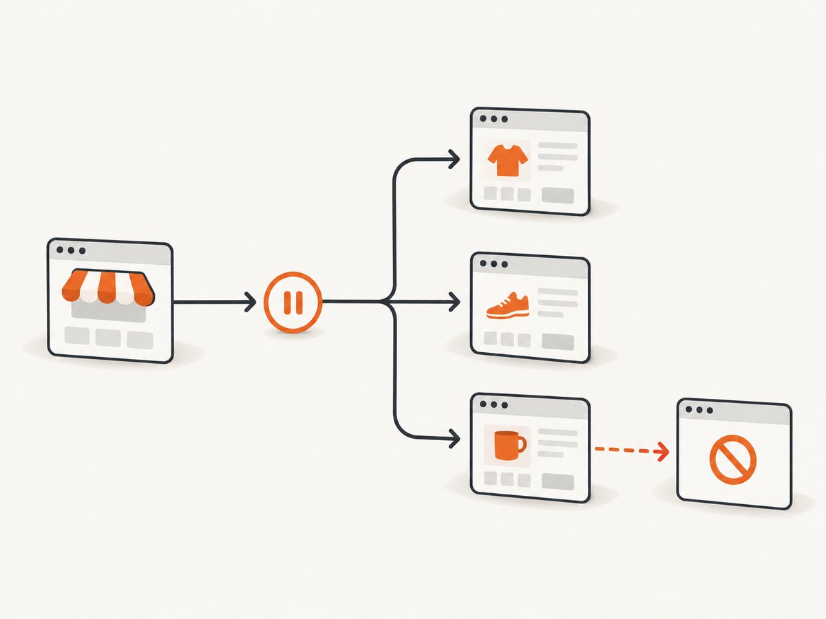 A bounded URL set and a clear stop condition reduce unnecessary storefront load.