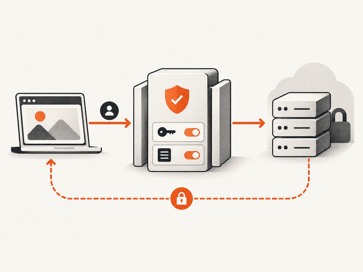 A proxy can enforce access and shape the browser-facing response when it owns the authorization boundary.
