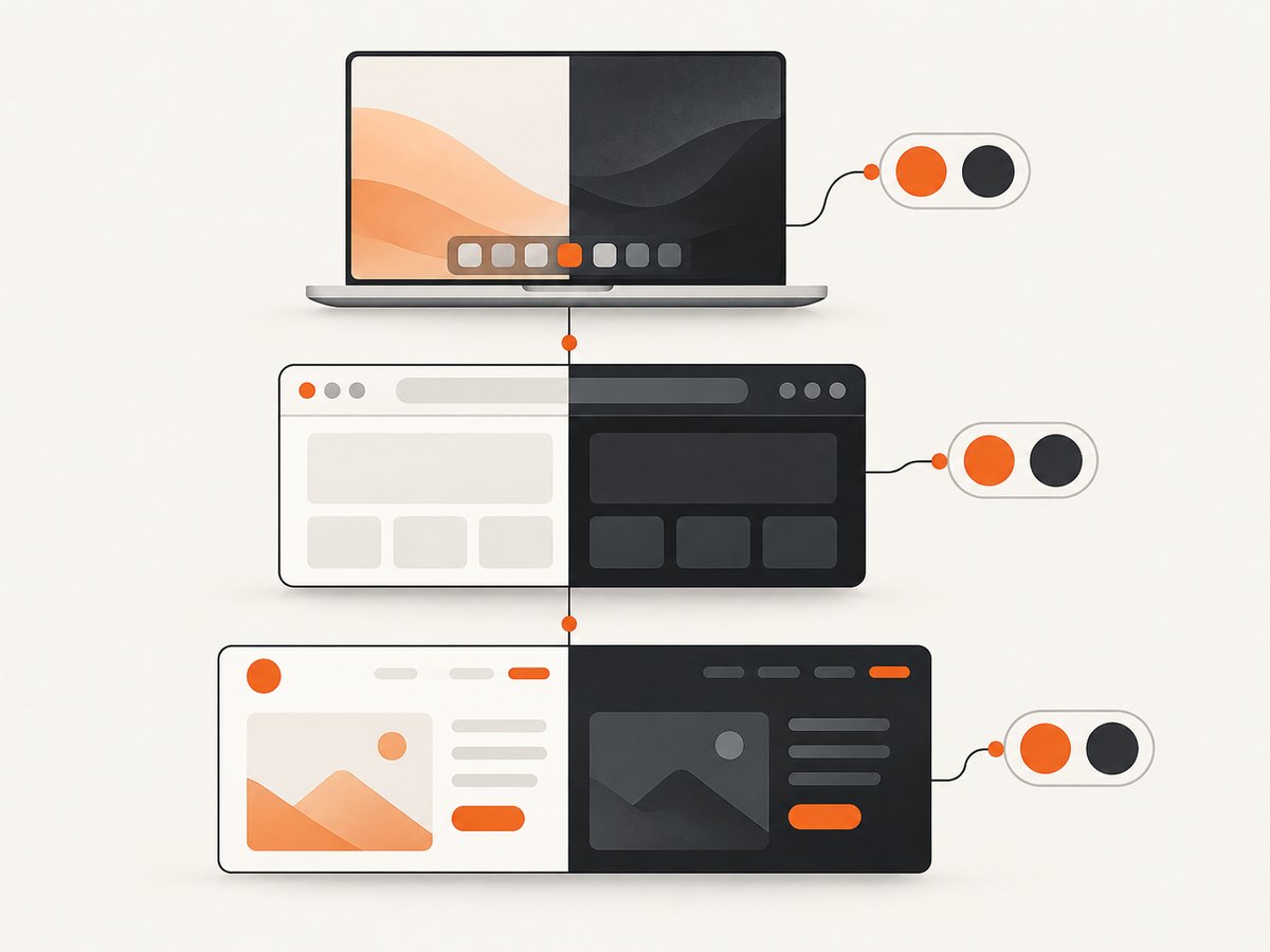 Dark mode has separate system, browser, and website layers.
