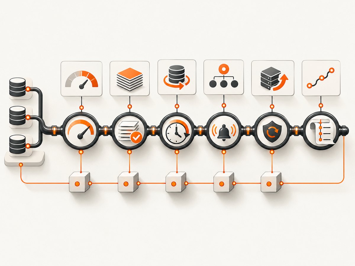 A useful SLA measures platform operation, data quality, delivery, and recovery as distinct commitments.