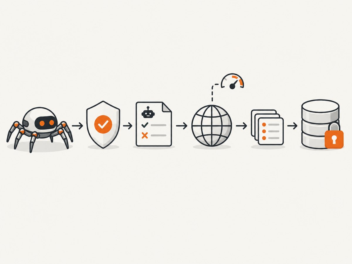 An ethical crawl checks permission and robots.txt before collecting a minimal dataset.