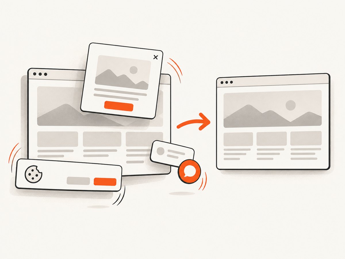 Consent banners and overlays can be removed before a screenshot is added to crawl results.