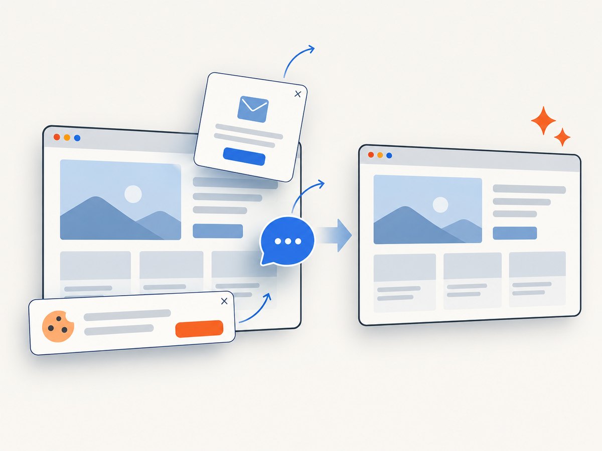 A clean webpage capture removes common overlays before producing the image.