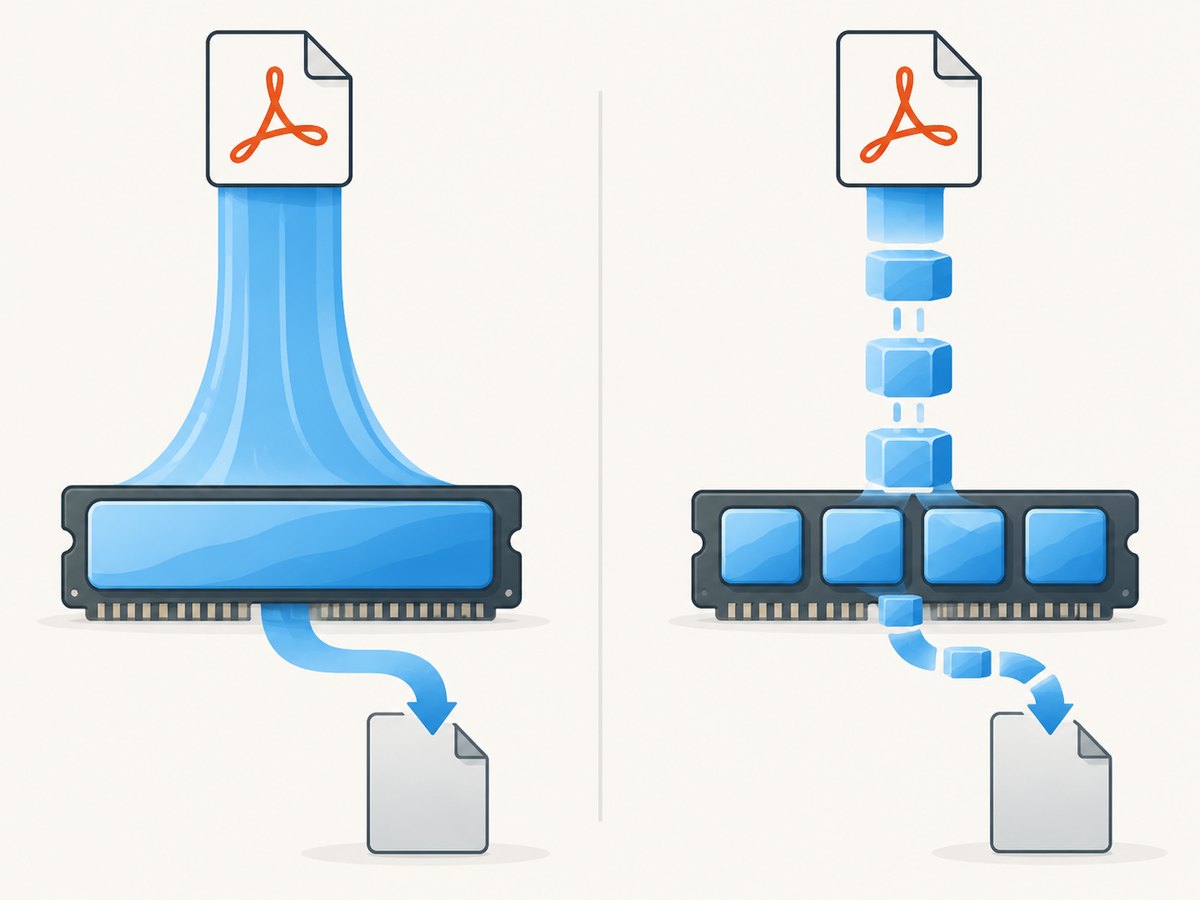 Chunked response writing avoids buffering the entire HTTP body as one bytes object.