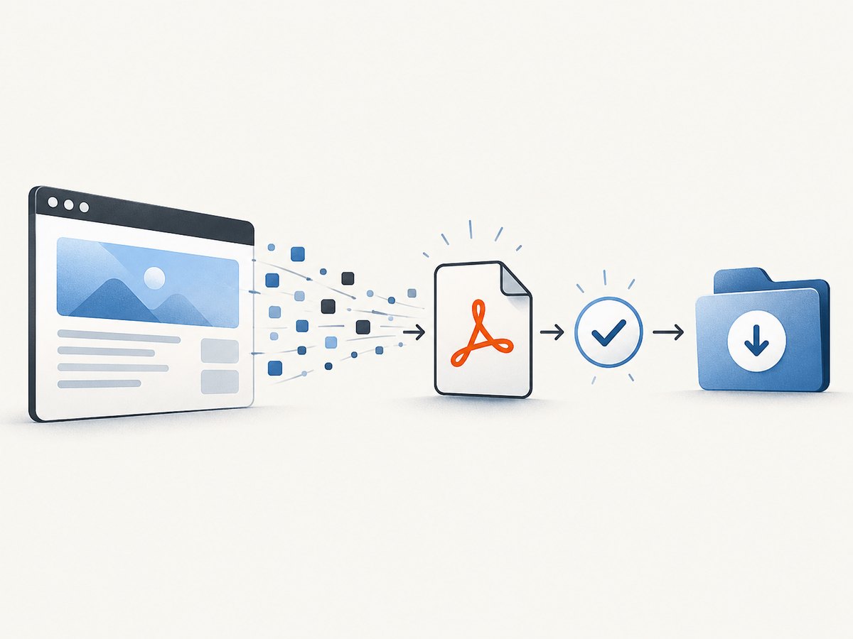 When markup hides the PDF, watch requests and validate the response before saving it.