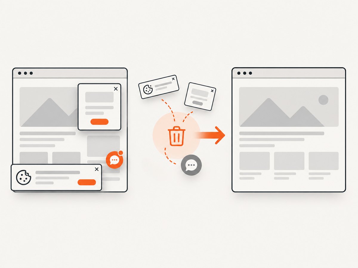 A capture workflow can clean page overlays before returning the screenshot.