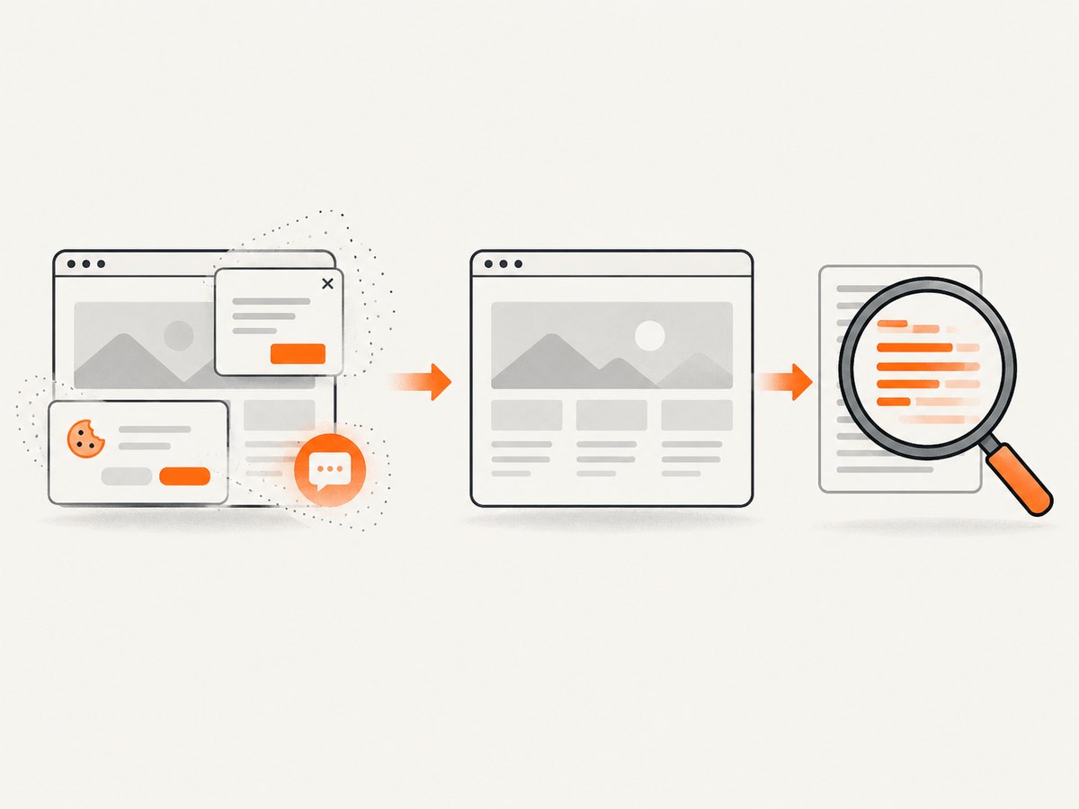 A clean webpage capture can be passed to an OCR step, which remains a separate operation.