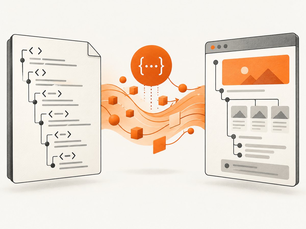 Comparing raw HTML with the rendered DOM reveals metadata injected by JavaScript.