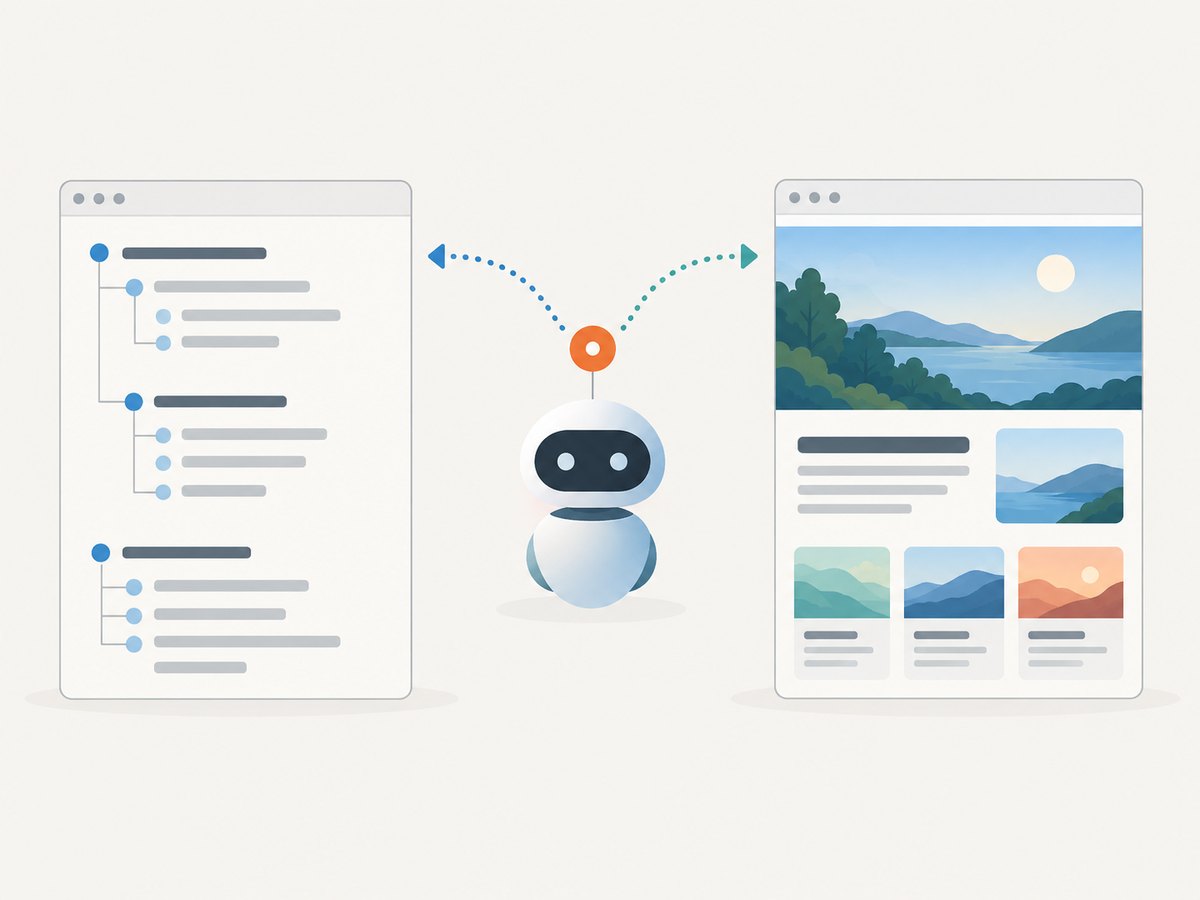 Use a structured snapshot to inspect page elements and a screenshot when the rendered appearance matters.