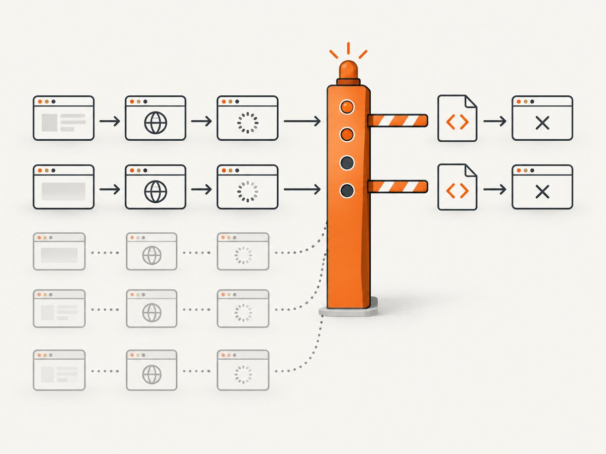Bounded concurrency and guaranteed cleanup keep batches stable.