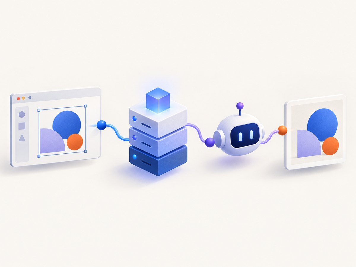 A linked Figma selection is rendered as a PNG for an MCP agent to inspect.