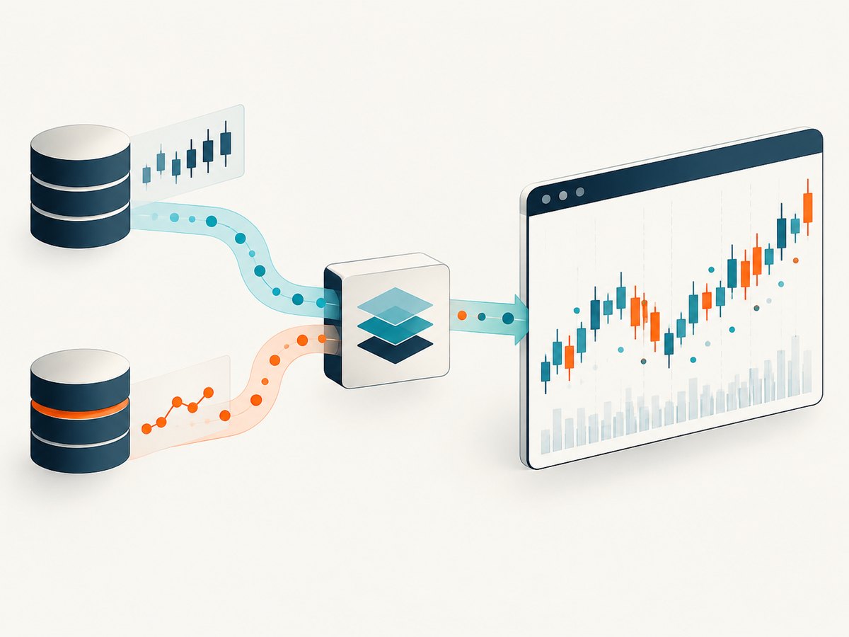 A reliable finance chart separates historical backfill, live updates, and rendering responsibilities.