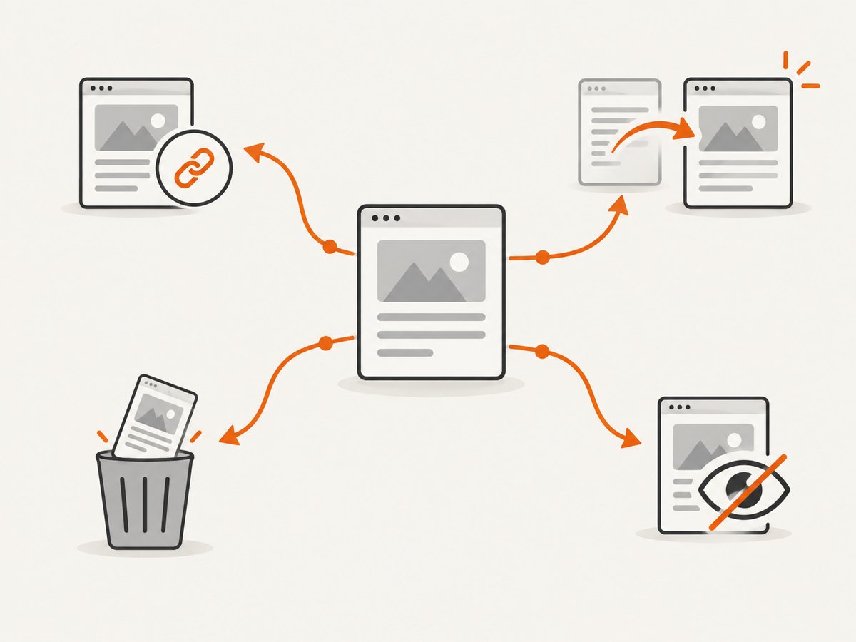 The correct fix depends on the page’s purpose, value, and indexability.
