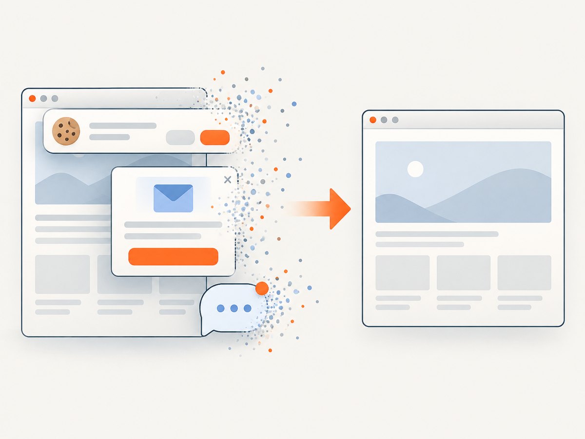 A clean capture workflow removes common overlays before producing the final image.