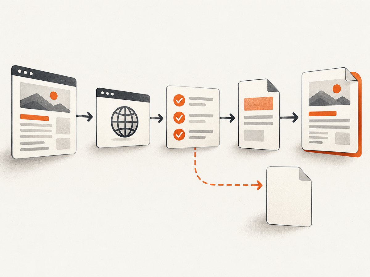 Trace the page from navigation to a populated render before PDF generation.