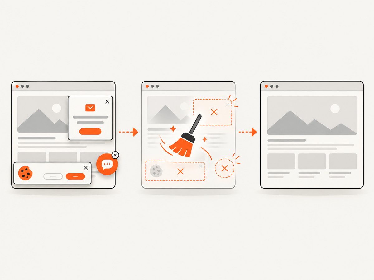 A hosted capture service can clean common overlays before taking the screenshot.