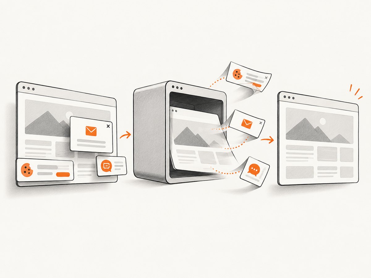 A managed screenshot service can handle browser setup and remove common overlays before capture.