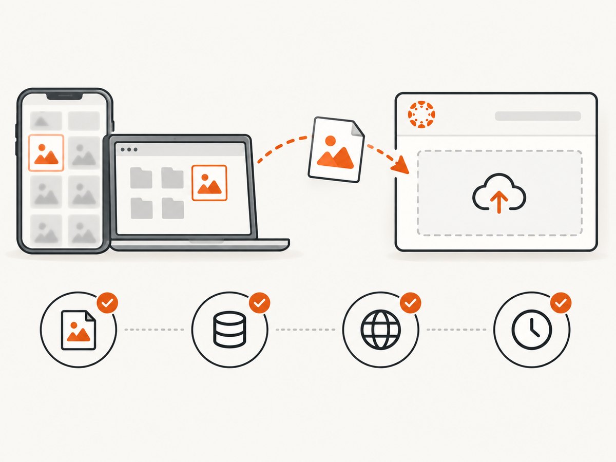 Check the assignment, browser, and file before retrying the upload.