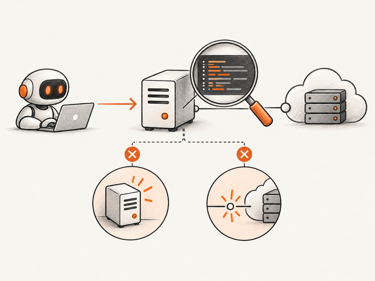 The server log helps distinguish a process that never launched from one that started but cannot reach its service.
