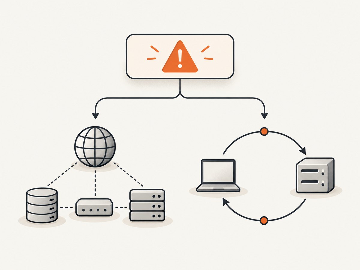 The same banner can hide a network reachability failure or a client transport lifecycle failure.