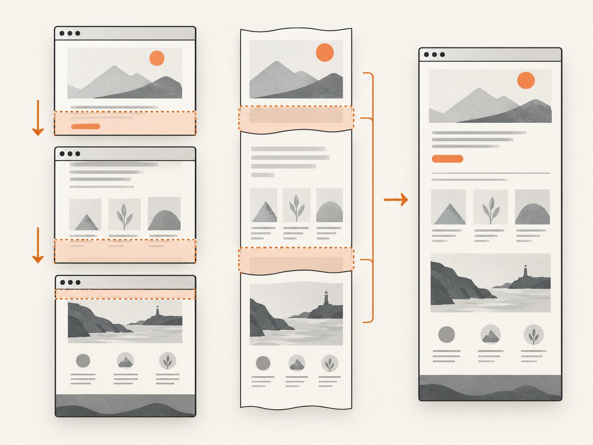 AShot scrolls through viewport-sized captures and stitches them into one image.