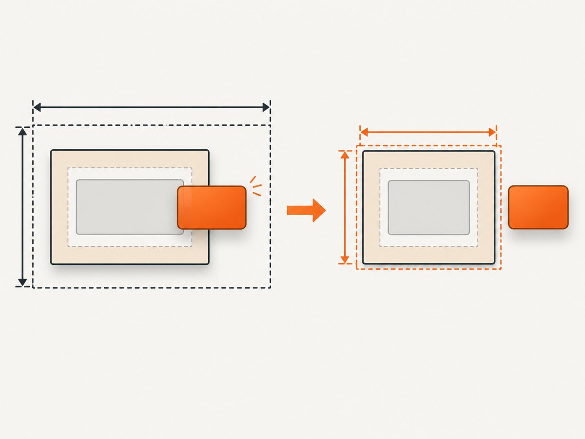Measure the CSS box and overflowing descendants before changing raster settings.