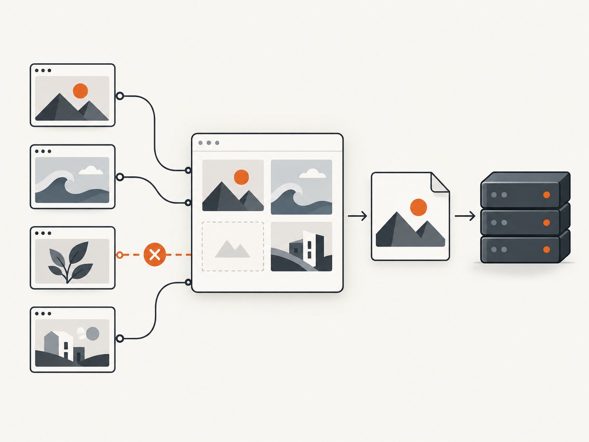 Multiple image requests must finish and remain readable before the DOM can be serialized.